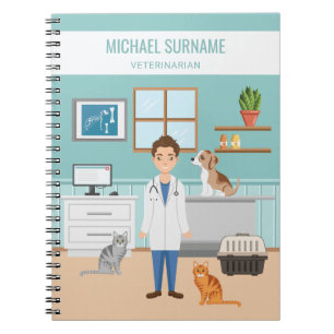 Veterinarian Medical Vet Pet Animal Doctor Blue Notebook