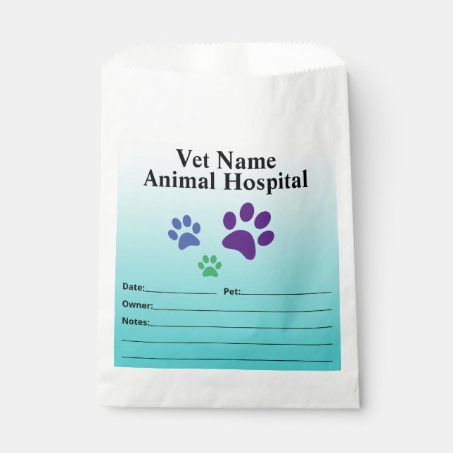 Veterinarian Medicine or Prescription Carryout Bag (Front)