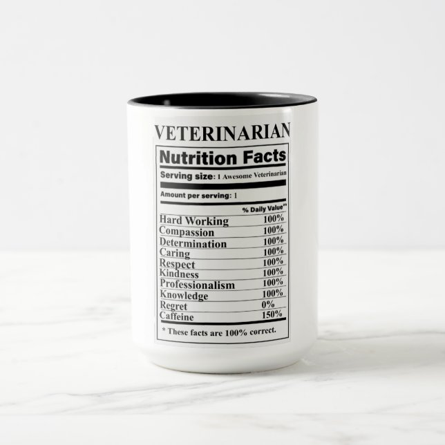 Veterinarian Nutrition Facts Mug (Center)
