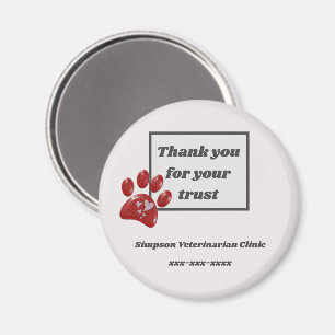 Veterinarian Office Thank You for Trust Branded Magnet