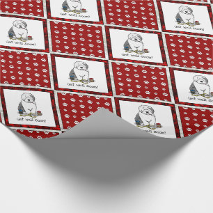 Veterinarian Old English Sheepdog Cute Get Well Wrapping Paper