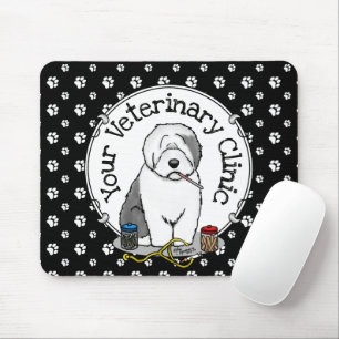 Veterinarian Old English Sheepdog Gray 1 Cute Vet Mouse Pad