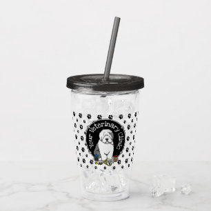 Veterinarian Old English Sheepdog Grey 1 Cute Vet Acrylic Tumbler