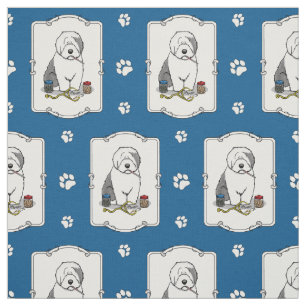 Veterinarian Old English Sheepdog Grey 1 Cute Vet Fabric