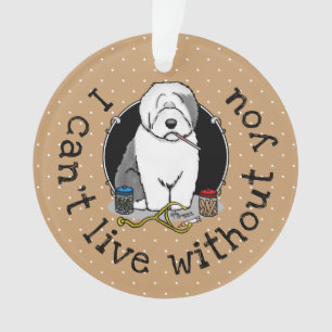 Veterinarian Old English Sheepdog Grey 1 Cute Vet Ornament