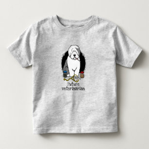 Veterinarian Old English Sheepdog Grey 1 Cute Vet Toddler T-Shirt