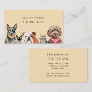 Veterinarian Painted Cats Dogs Business Card