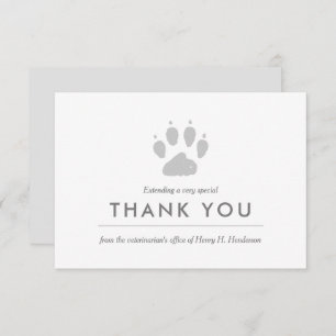 Veterinarian   Paw Print Flat Thank You Card