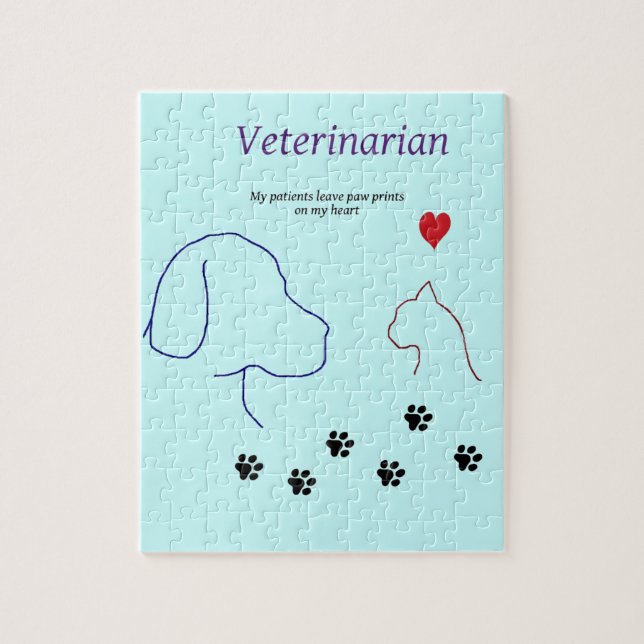 Veterinarian-Paw prints on my heart Jigsaw Puzzle (Vertical)