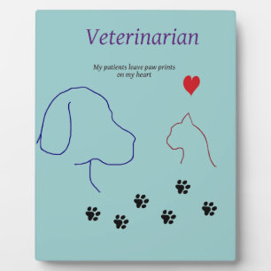 Veterinarian-Paw prints on my heart Plaque
