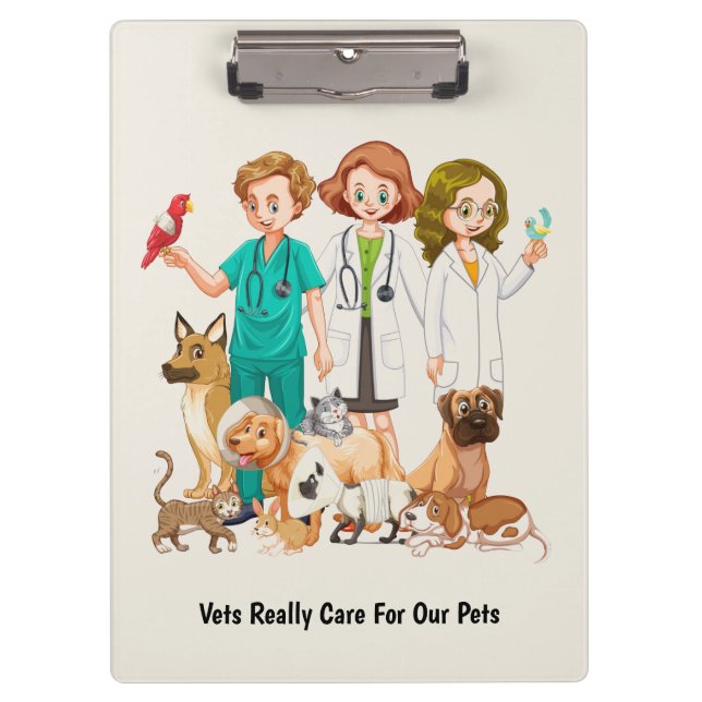 Veterinarian People Background Clipboard (Front)