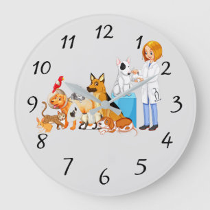 Veterinarian People Background Large Clock