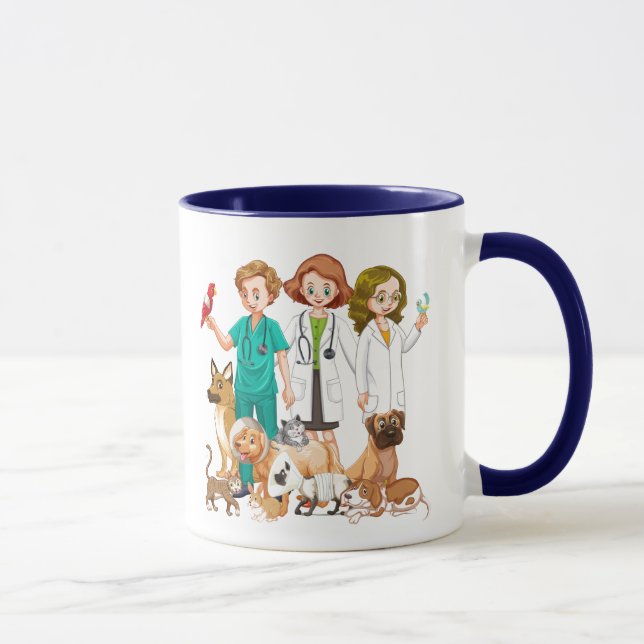 Veterinarian People Background Mug (Right)