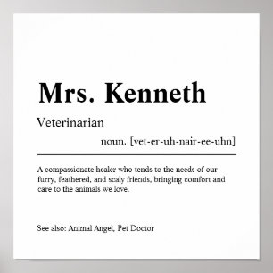 Veterinarian Personalised Gift Poster