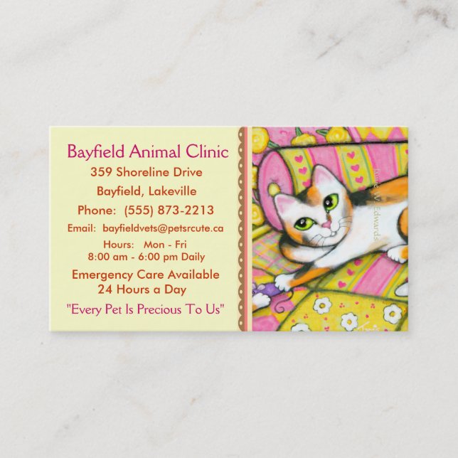Veterinarian / Pet Care Business Cards (Front)