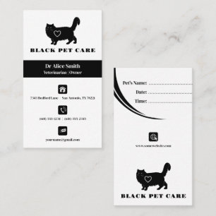 Veterinarian Pet Care   Info Appointment Card