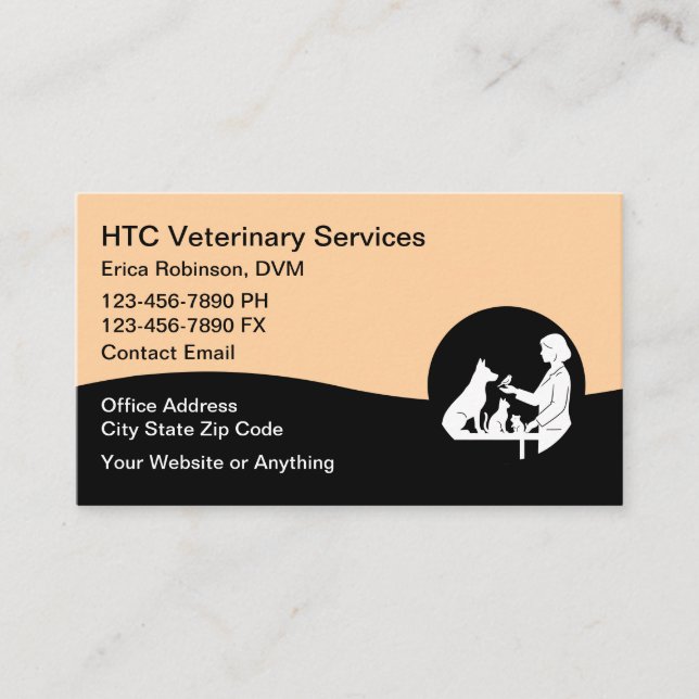 Veterinarian Pet Doctor Business Cards (Front)