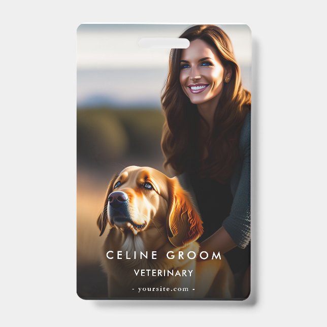 Veterinarian Pet Groom Care | Dog Expert Qr ID Badge (Front)