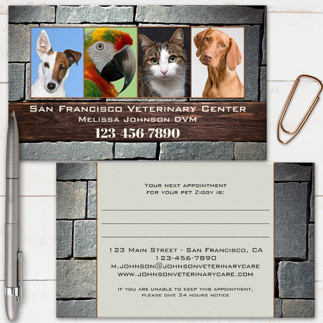 Veterinarian Photo Appointment Business Card (Creator Uploaded)