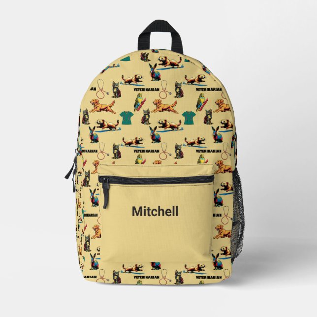 Veterinarian  printed backpack (Front)