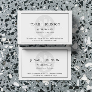 Veterinarian Professional   Dog Paw Business Card