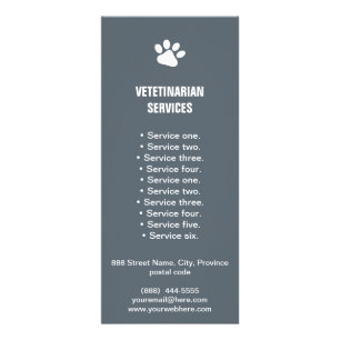 Veterinarian Services paw rack card