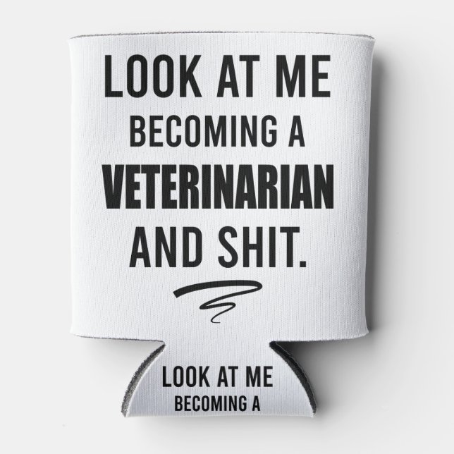 Veterinarian Shirt Funny Vet Graduation Gift Shirt Can Cooler (Front)