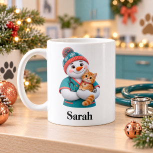 Veterinarian Snowman Cat Vet Christmas Mug