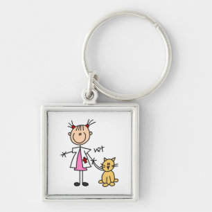 Veterinarian Stick Figure Key Ring