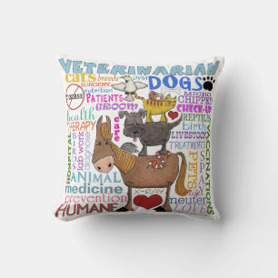 Veterinarian-Subway Art Vet Terms Cushion