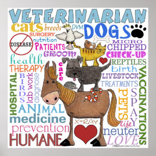 Veterinarian-Subway Art Vet Terms Poster