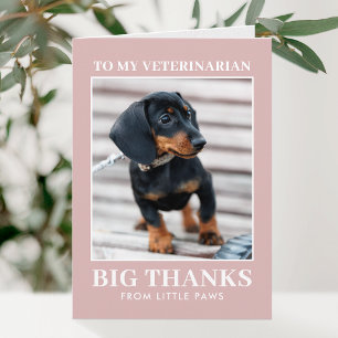 Veterinarian Thank You Pet Dog Photo Dusty Pink Card