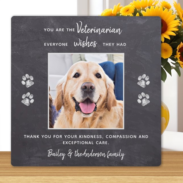 Veterinarian Thank You Veterinary Pet Photo Plaque (Creator Uploaded)