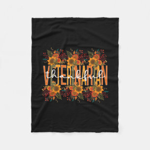 Veterinarian Thanksgiving Doctor Veterinarian Fleece Blanket