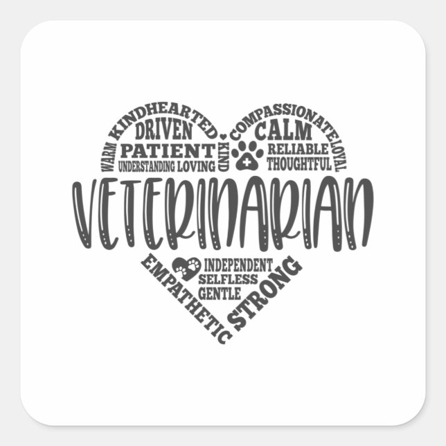 Veterinarian, vet, animal doctor square sticker (Front)