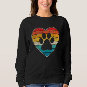Veterinarian Vet Tech Retro Sunset Paw Print Dog C Sweatshirt