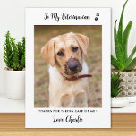 Veterinarian Veterinary Personalised Pet Dog Photo Thank You Card<br><div class="desc">Say 'Thank You' to your wonderful veterinarian with a cute personalised pet photo card from the dog! "To My Veterinarian... Thanks for taking care of me!" Personalise with the dog's name & favourite photo. Personalise the inside with your special message or delete to handwrite. COPYRIGHT © 2020 Judy Burrows, Black...</div>