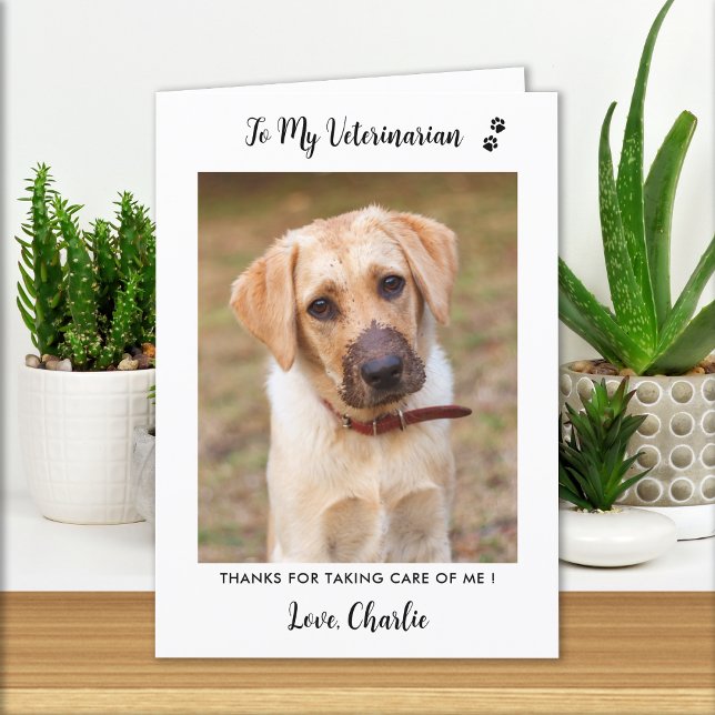 Veterinarian Veterinary Personalised Pet Dog Photo Thank You Card (Creator Uploaded)