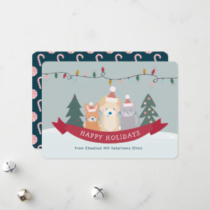 Veterinary Animal Clinic Pet Business Christmas Holiday Card