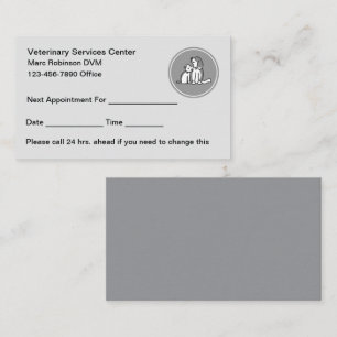 Veterinary Appointment Card Simple Design
