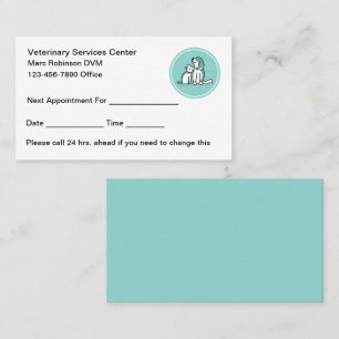 Veterinary Appointment Card Simple Design