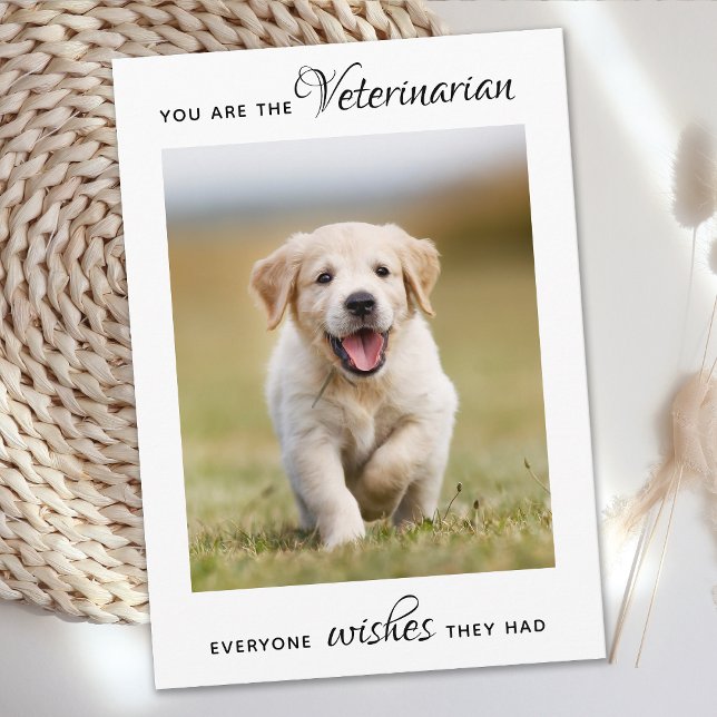 Veterinary Appreciation Pet Photo Veterinarian Thank You Card (Creator Uploaded)