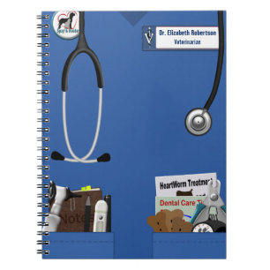 Veterinary Blue Scrubs & Pockets Design Notebook