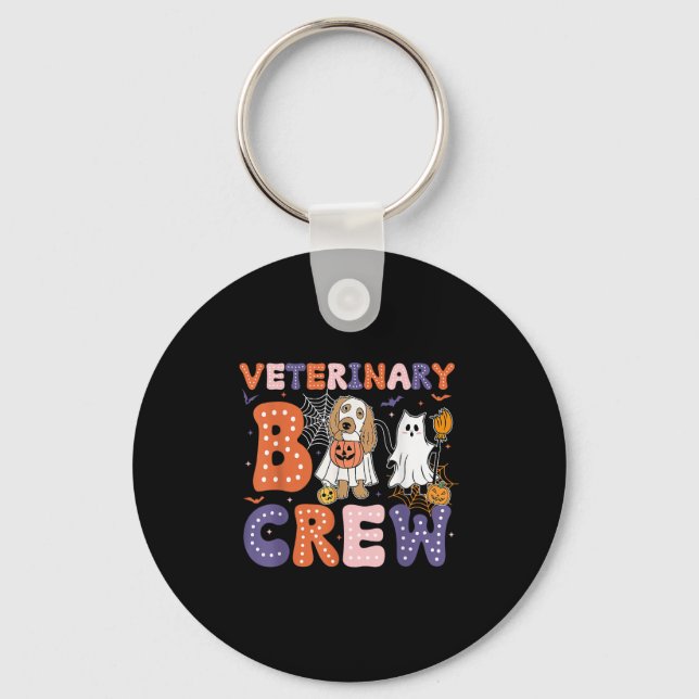 Veterinary Boo Crew Veterinarian Vet Tech Spooky H Key Ring (Front)