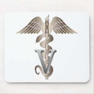 Veterinary Caduceus Mouse Pad