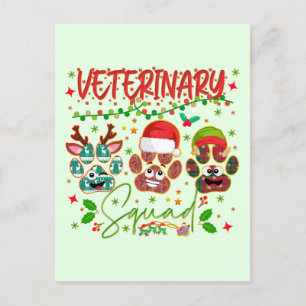 Veterinary Christmas Squad Veterinarians Coworkers Postcard
