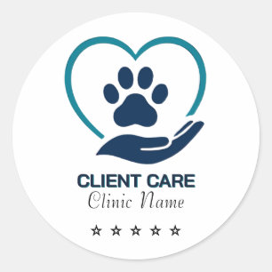 🩺 Veterinary Client Services Staff Team 🩺 Classic Round Sticker
