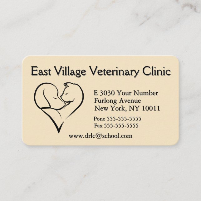 Veterinary Clinic Appointment  Back Business Card (Front)