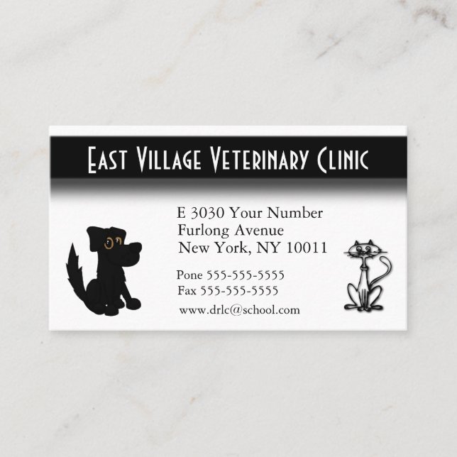 Veterinary Clinic Appointment  Back Business Card (Front)