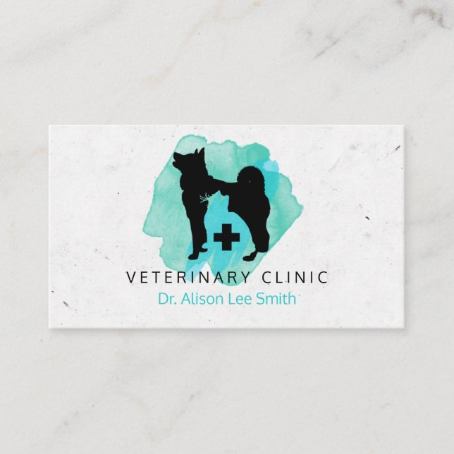 Veterinary Clinic Cross Veterinarian  Business Card (Front)